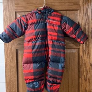 Columbia plaid down baby bunting snowsuit 18m